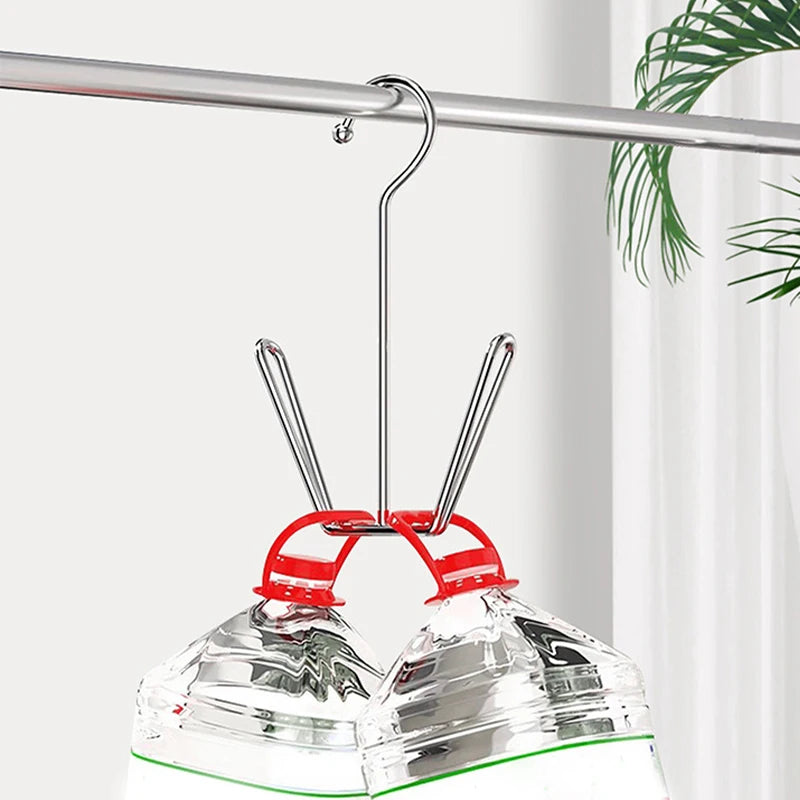 3/5PCS Stainless Steel Shoe Drying Rack Clothes Hanger Hook Organizer Household Space-saving Wardrobe Storage Shoe Drying Holder