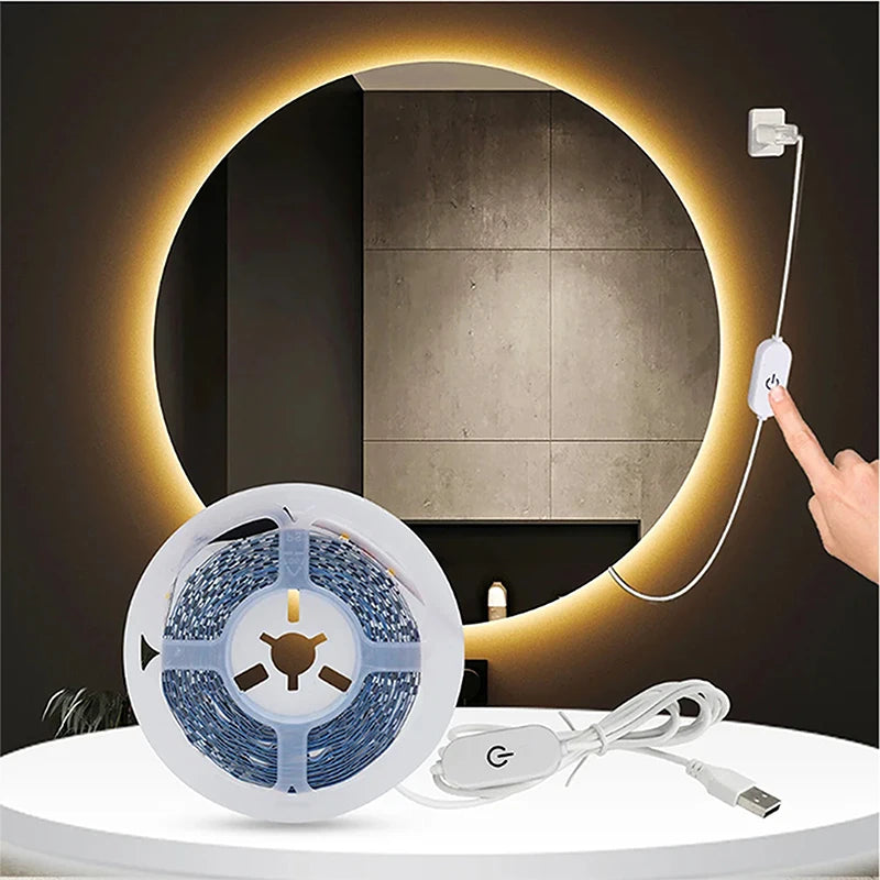 5V USB 2835 LED Strip Light 60LEDs/M With Touch Dimmer Switch White Warm White Natural White Flexible Light Strip for Decoration