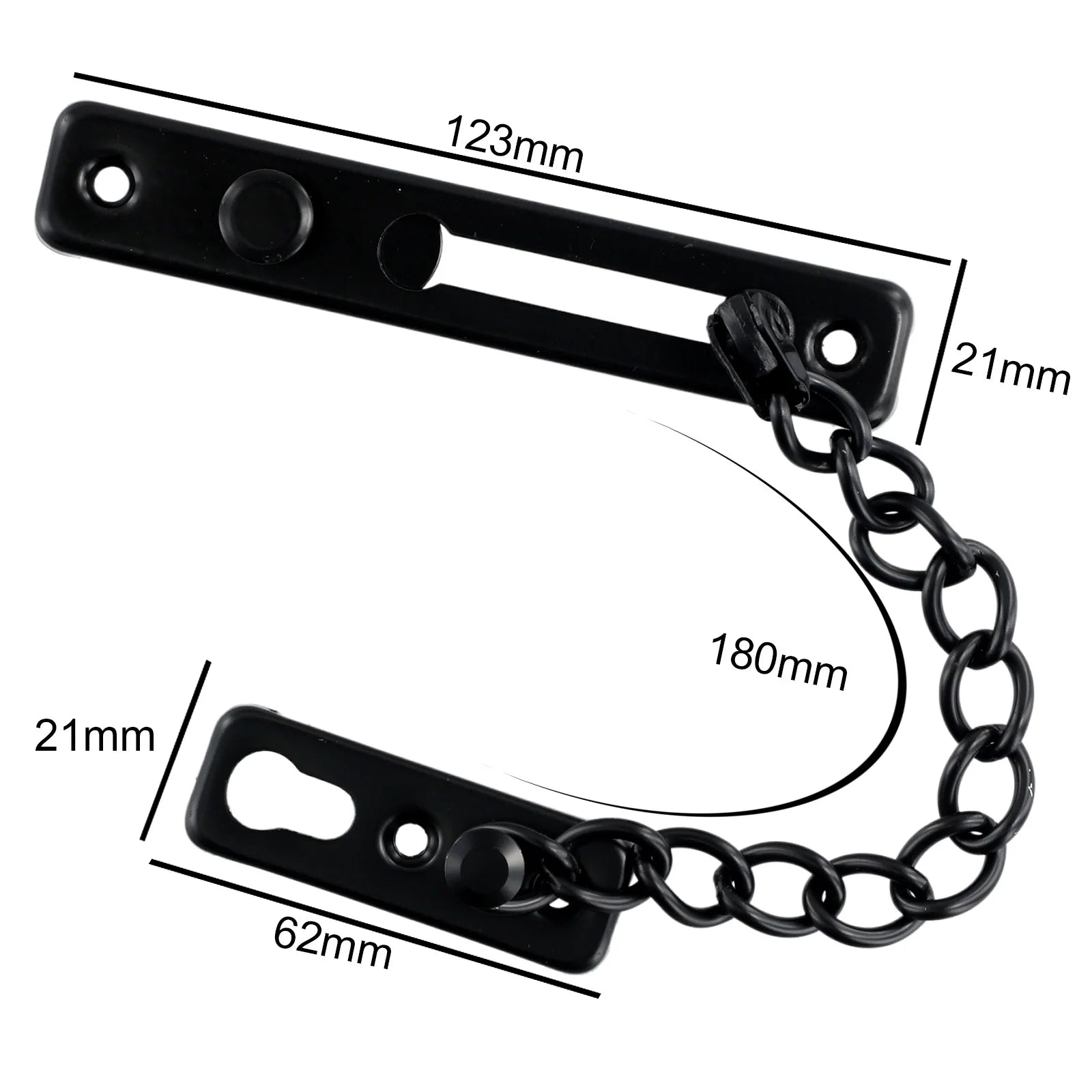 Door Chain Lock Stainless Steel Security Chain Guard With Springs Anti-Theft Press Heavy Duty Polished Latch With Screw