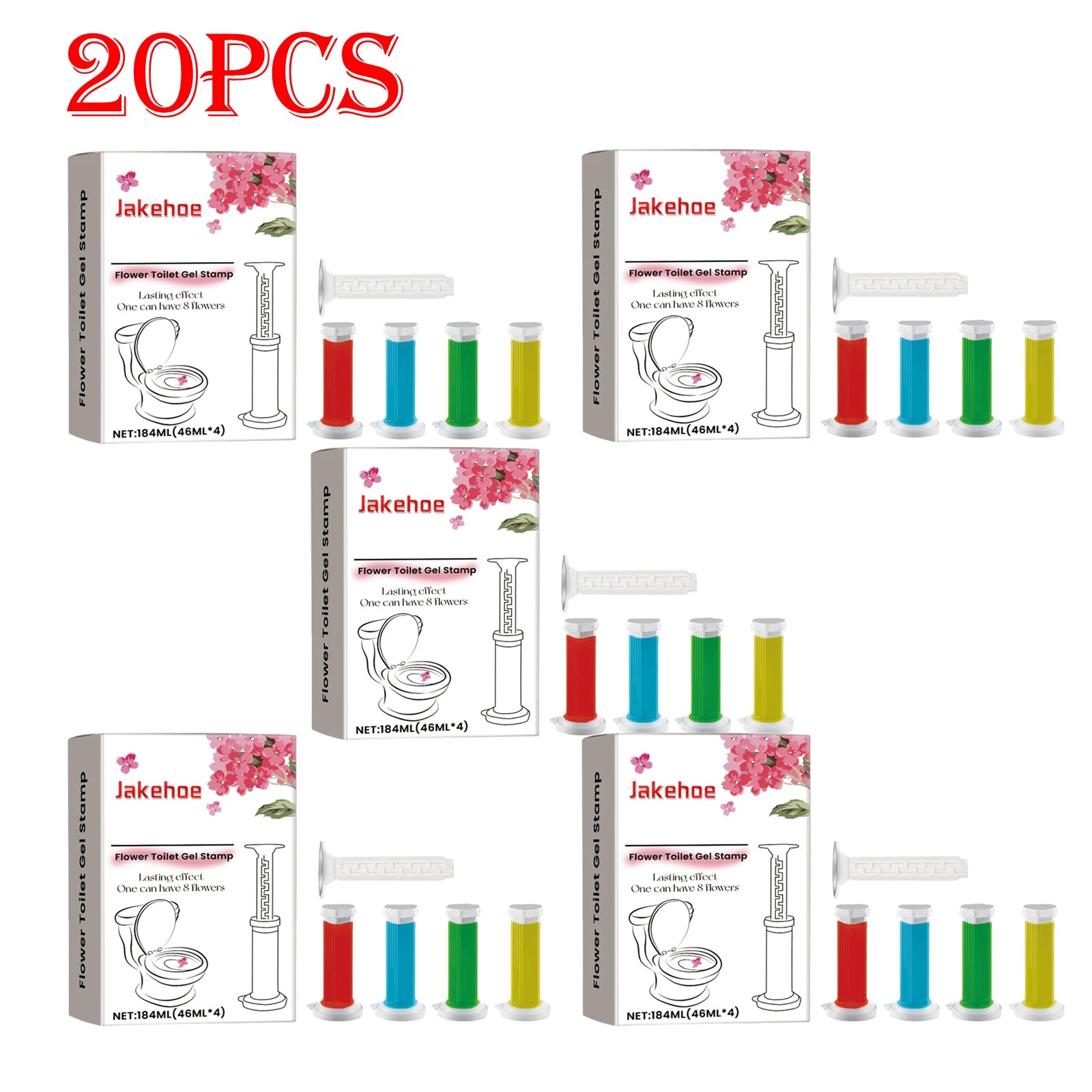 4/8/12/20PCS Toilet Bowl Cleaning Gel, Bathroom Deodorizer & Freshener, Odor/Stain Removal, Long Lasting Fragrance, Easy to Use
