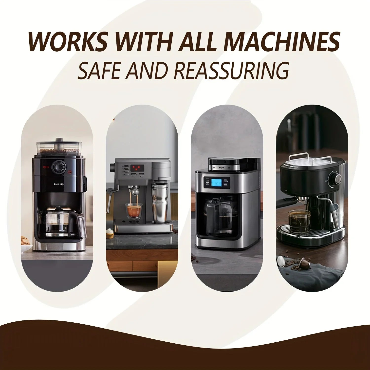 50 Coffee Machine Cleaning Tablets,Removes Grease,Residues from Pipes,Suitable for Fully Automatic,Semi-Automatic Coffee Machine