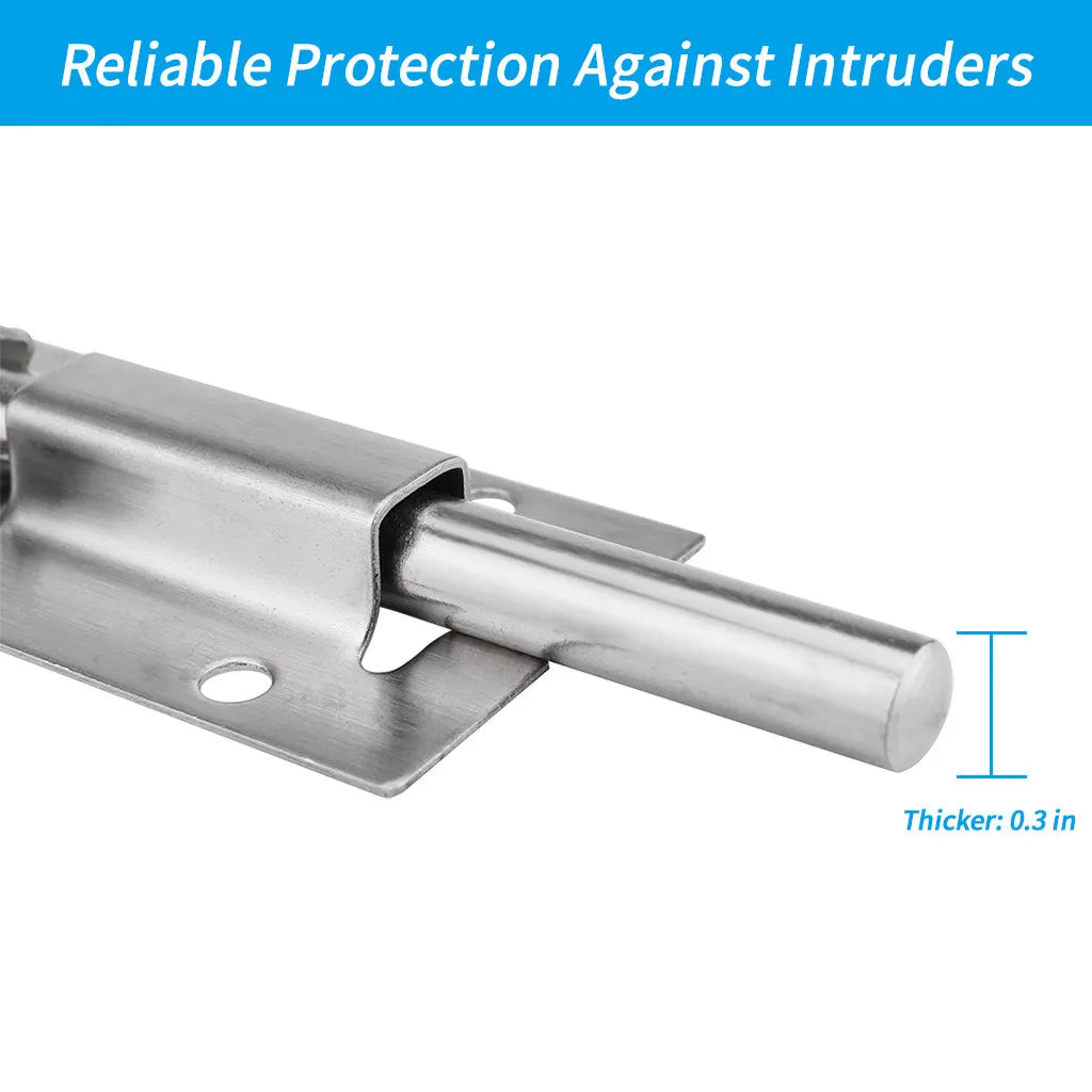 2pc Stainless Steel Door Security Lock Buckle Window Latch Thickened Sliding Gate Tower Bolts Latch Catch Home Hardware