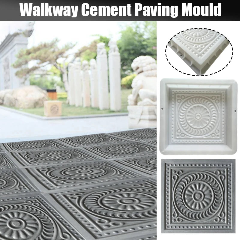Antique Brick Cement Mold DIY Handcraft Walkway Cement Paving Mould Cement Retro Brick Carving Mold Garden Courtyard Decor