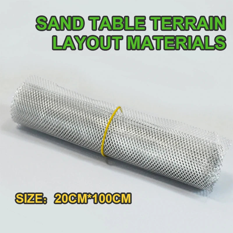 1pc Diy Model Making Materials Terrain Mesh Fence Model For Building/House Sand Table Scene Materials Diorama Kits 20*100cm