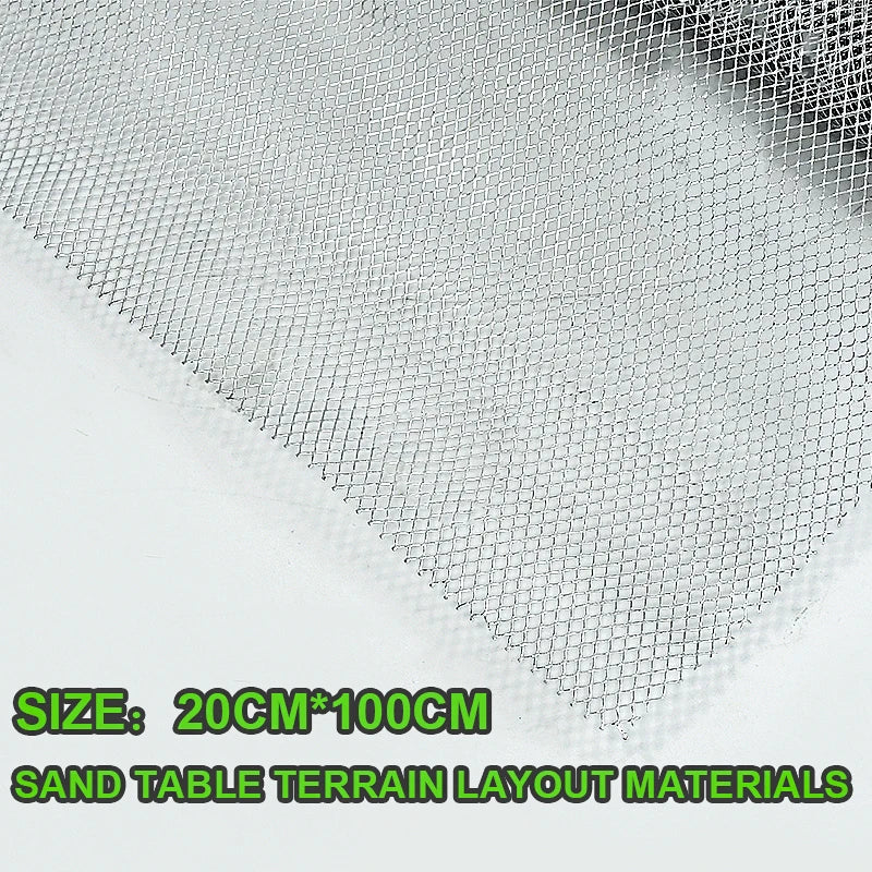 1pc Diy Model Making Materials Terrain Mesh Fence Model For Building/House Sand Table Scene Materials Diorama Kits 20*100cm