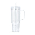 40 oz Capacity Snowglobe Tumbler with Handle DIY Glitter Snow Globe Transparent Pre-Drilled Holes Mason Jar Cups Drinkware