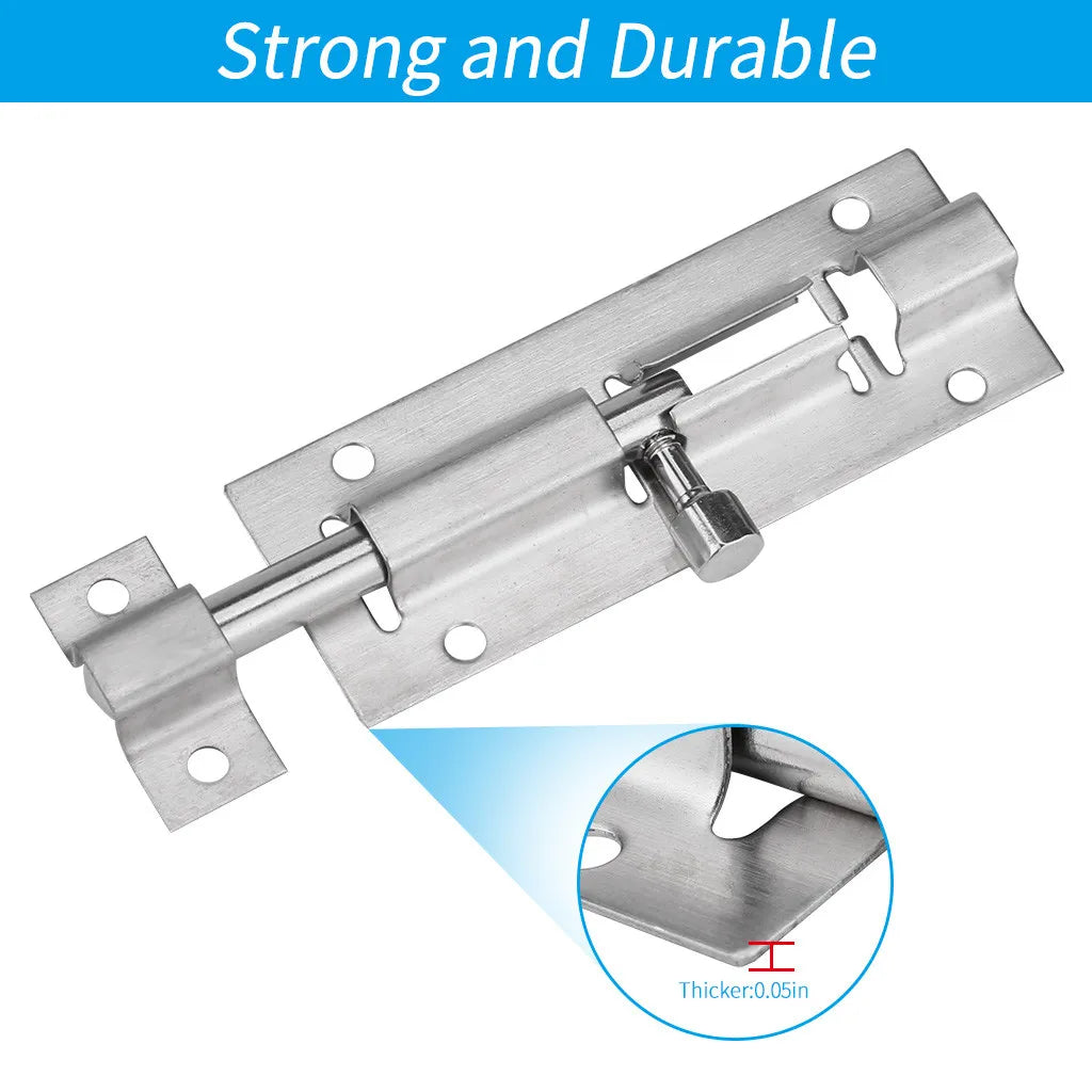 2pc Stainless Steel Door Security Lock Buckle Window Latch Thickened Sliding Gate Tower Bolts Latch Catch Home Hardware